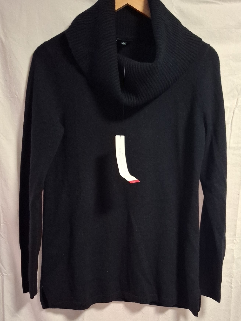 Talbots Black Sweater with Cowl Neck 100% Cashmere Size Small